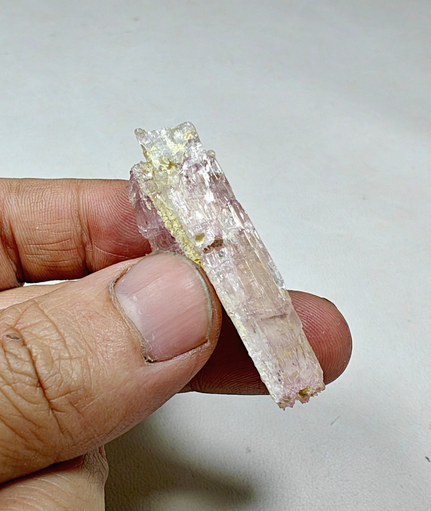Natural etched kunzite crystal 20 grams