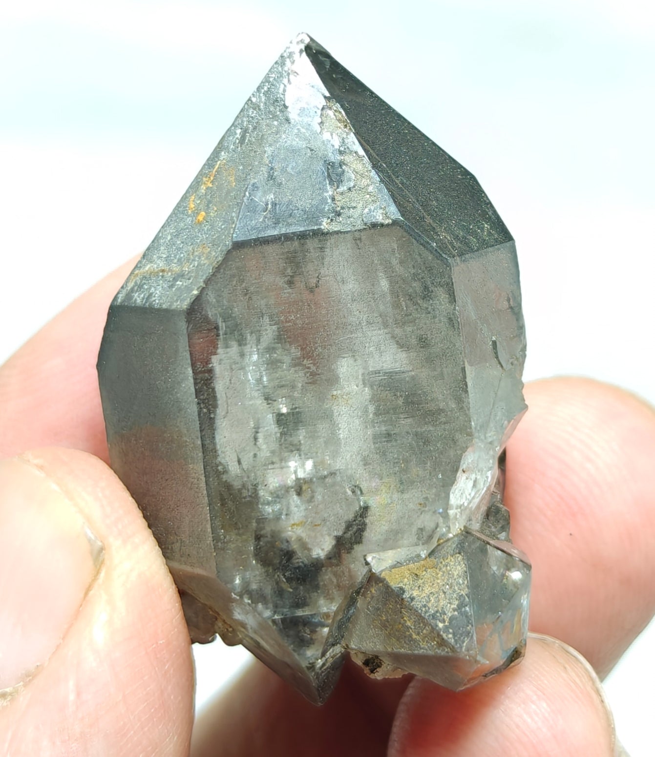 Natural smoky quartz crystal with rutiles inclusions 29 grams