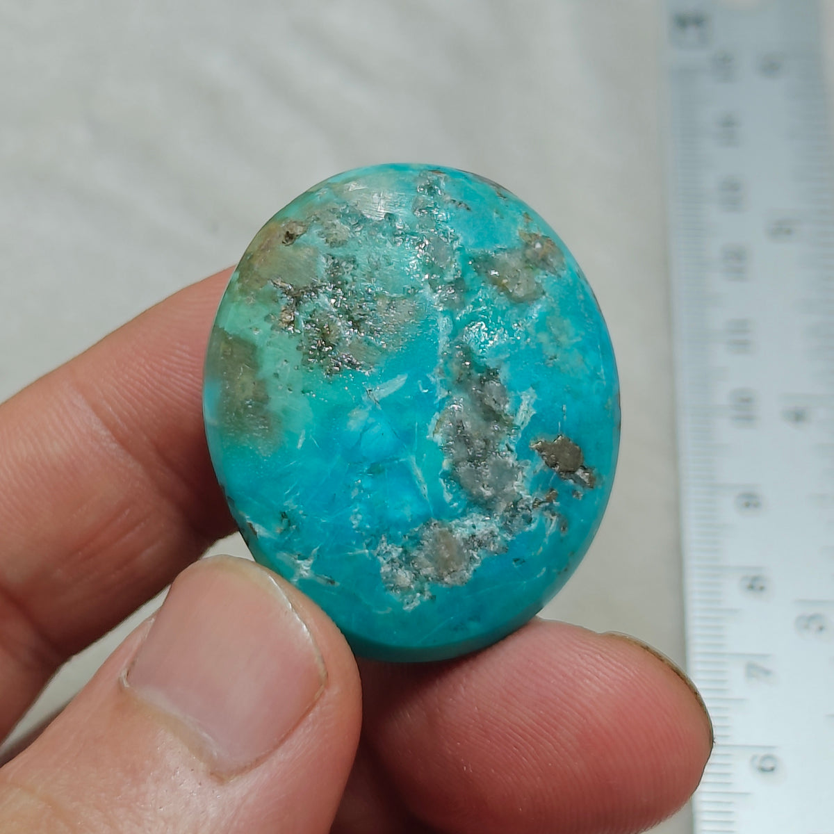 Natural stabilized turquoise cabochon with Pyrite 29.7 grams