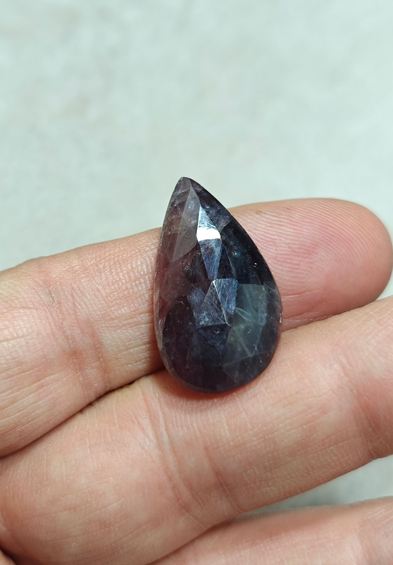 Single beautiful rose cut sapphire tear drop shape 27 carats