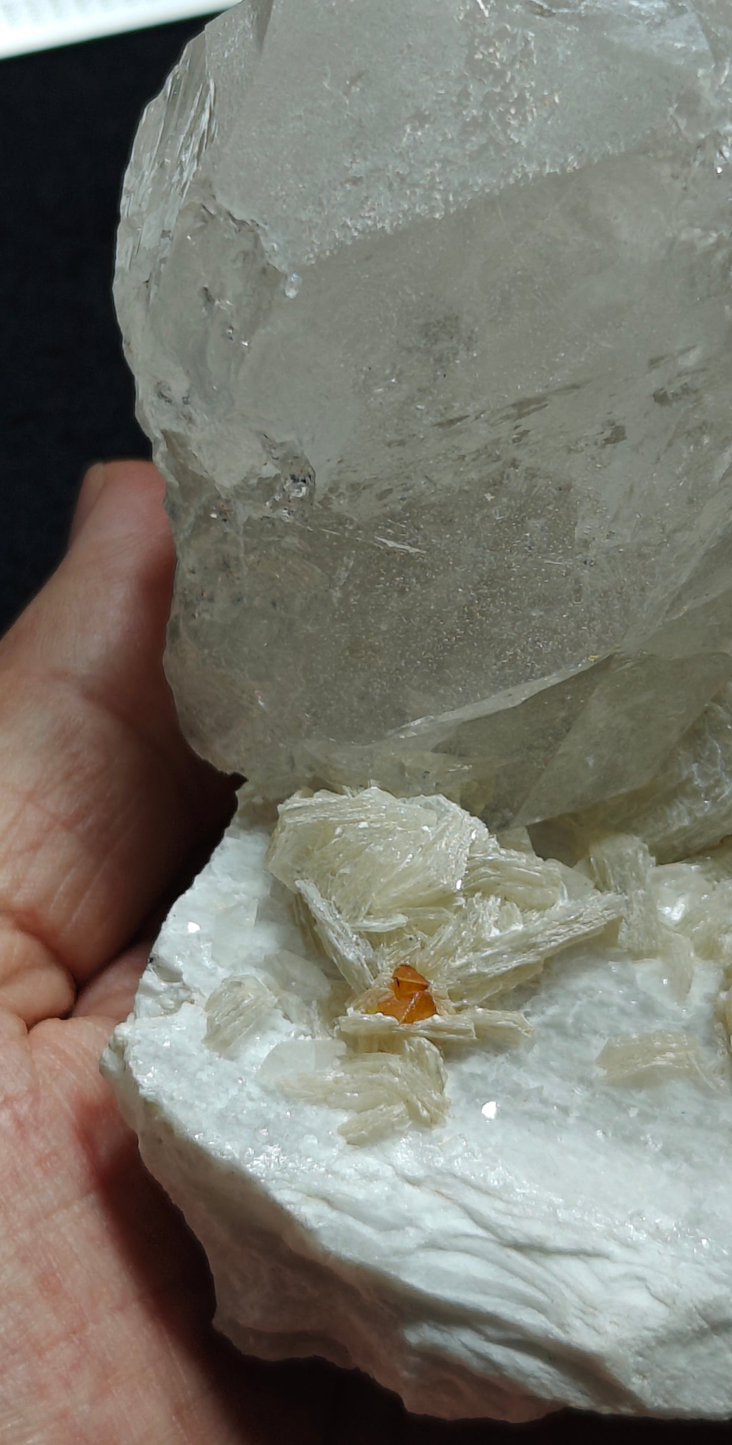 Amazing specimen of quartz crystals on Albite with muscovite and microlite 1099 grams