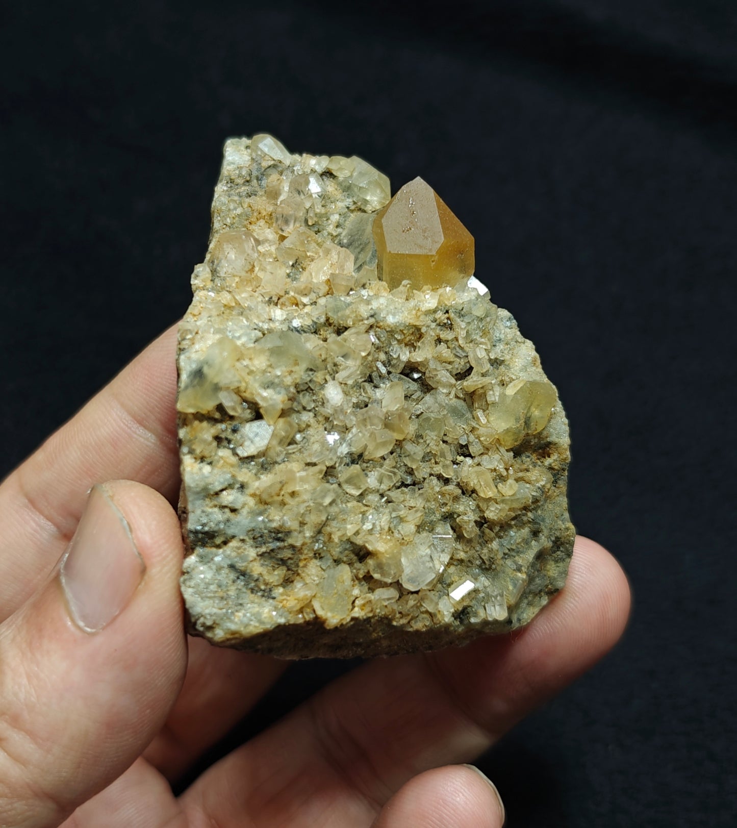 Astrophyllite Quartz Crystal on matrix 104 grams