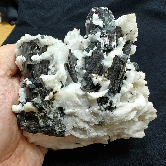 Natural black Tourmaline crystal on matrix with albite 856 grams