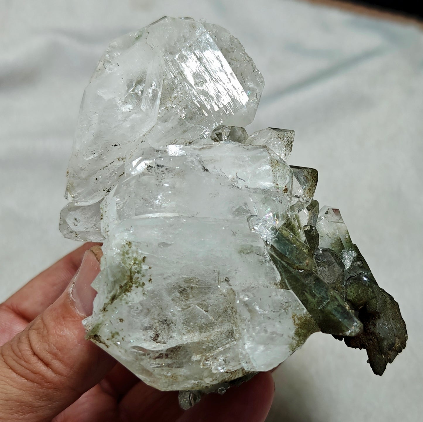 An Aesthetic Natural beautifully terminated Chlorite Quartz crystals cluster 318 grams