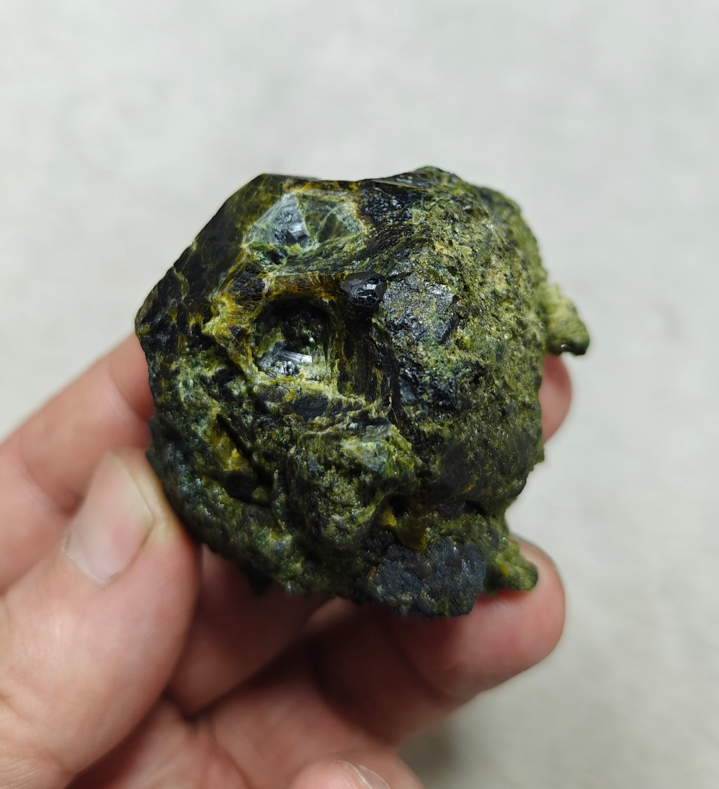 Natural green garnet variety demantoid crystal 142 grams