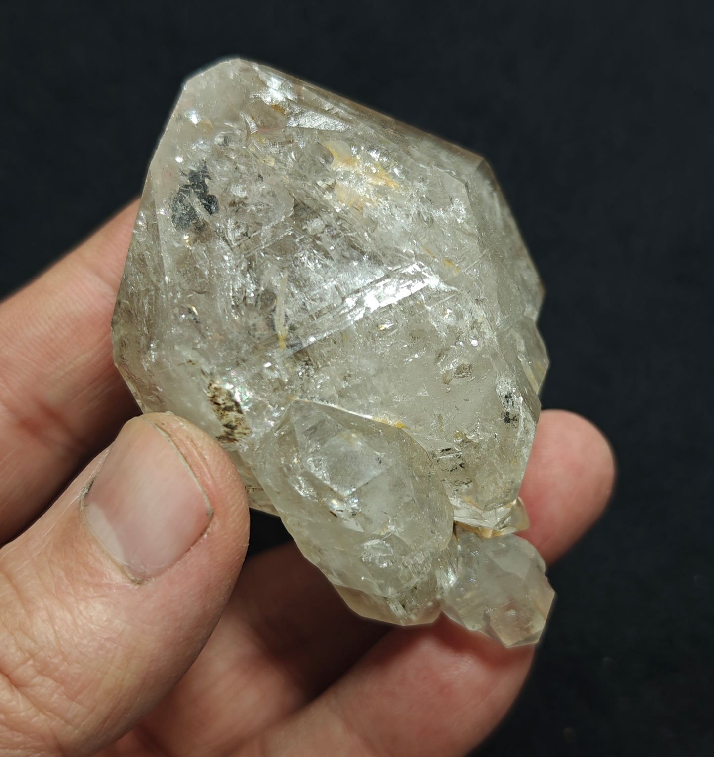 Natural double terminated Elestial/skeletal quartz scepter like formation 135 grams