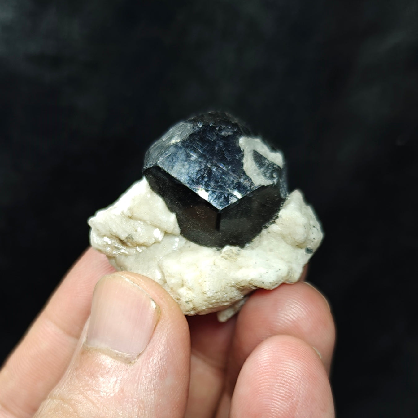 Natural Tourmaline crystal specimen with associated albite 29 grams