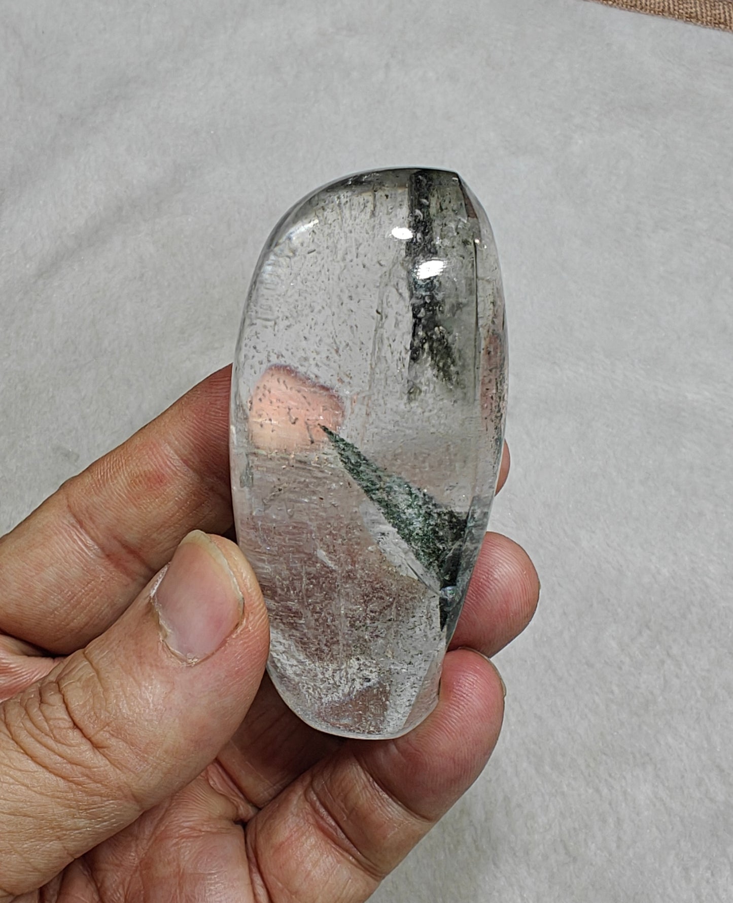 Chlorite included quartz cabochon 775 carats (155 grams)