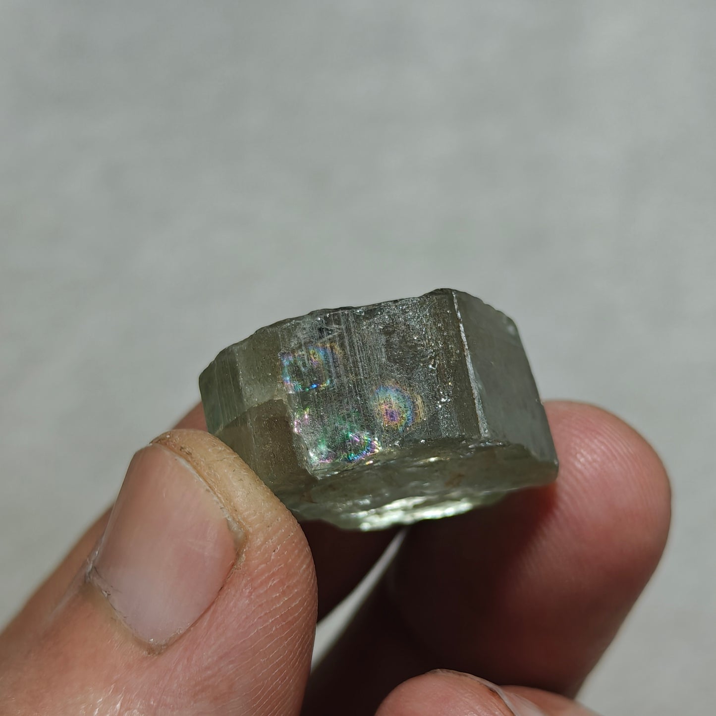 Natural green apatite crystal 14 grams