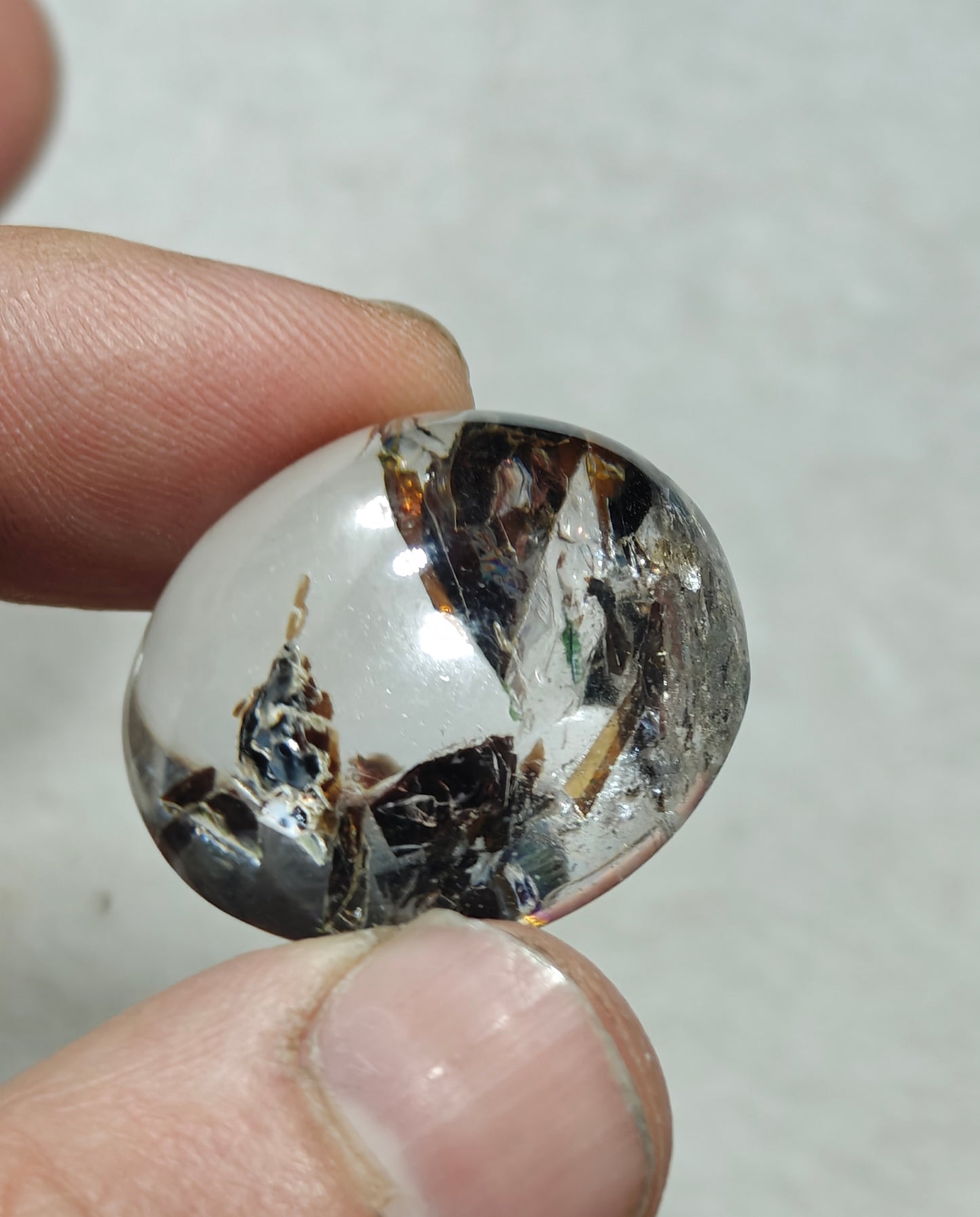 Mica included Quartz cabochon 79 carats