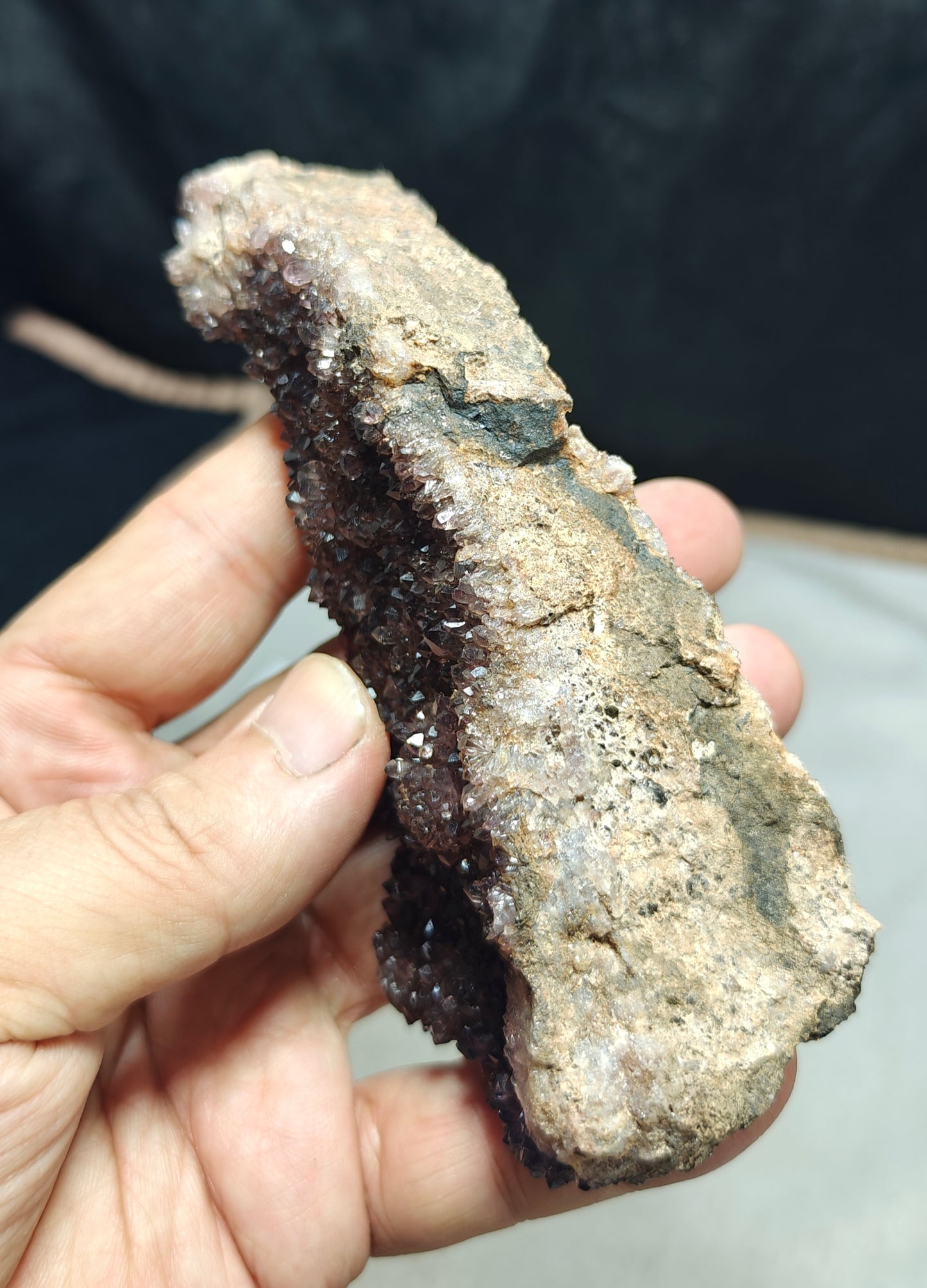 Natural Drusy Amethyst Cluster 258 grams