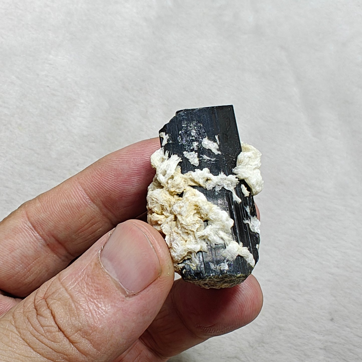 Natural Tourmaline crystal with associated Albite 47 grams