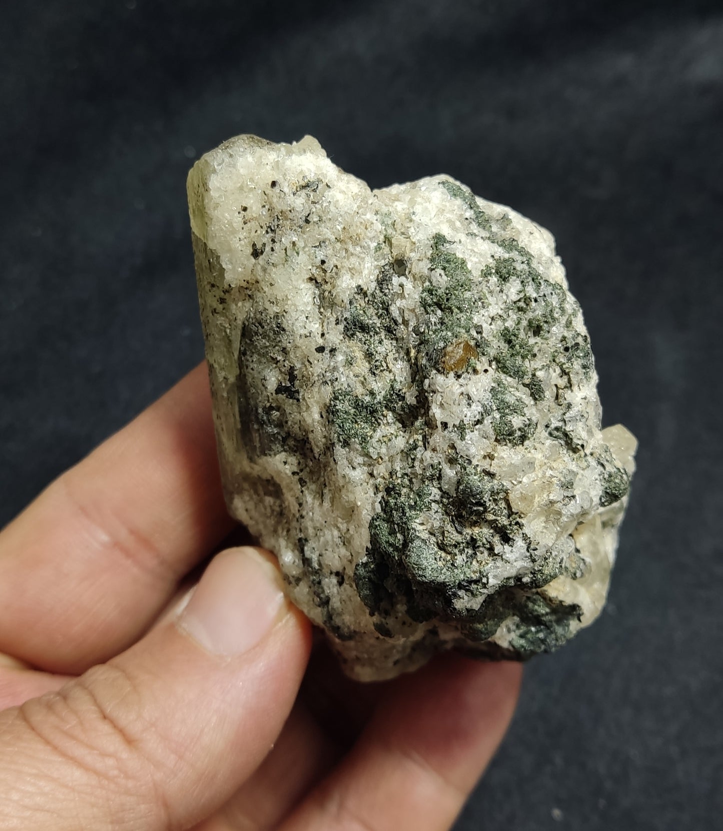 Natural Scapolite Crystal twin Formations with Epidote 222 grams