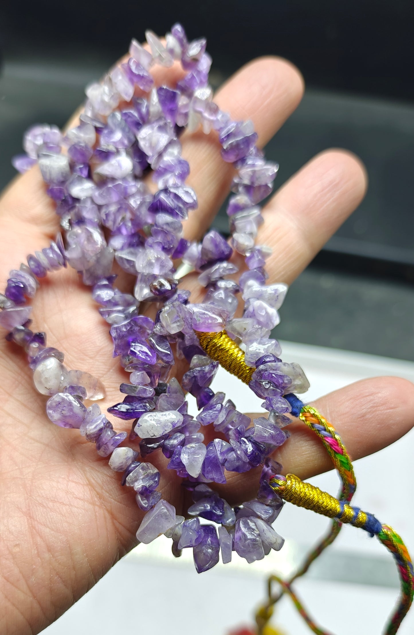 Natural amethyst strand