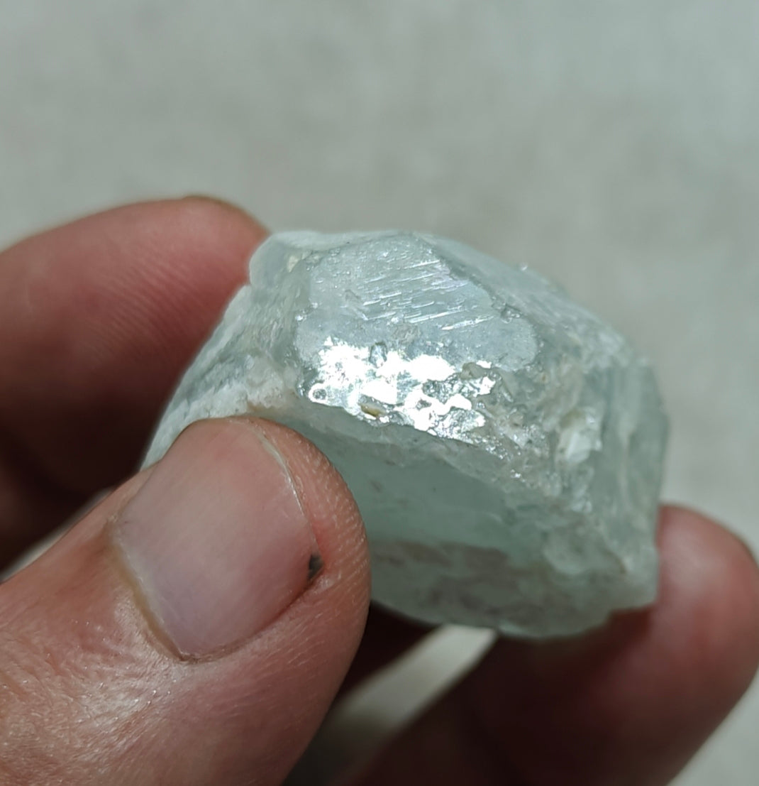 Lightly etched aquamarine crystal 35 grams