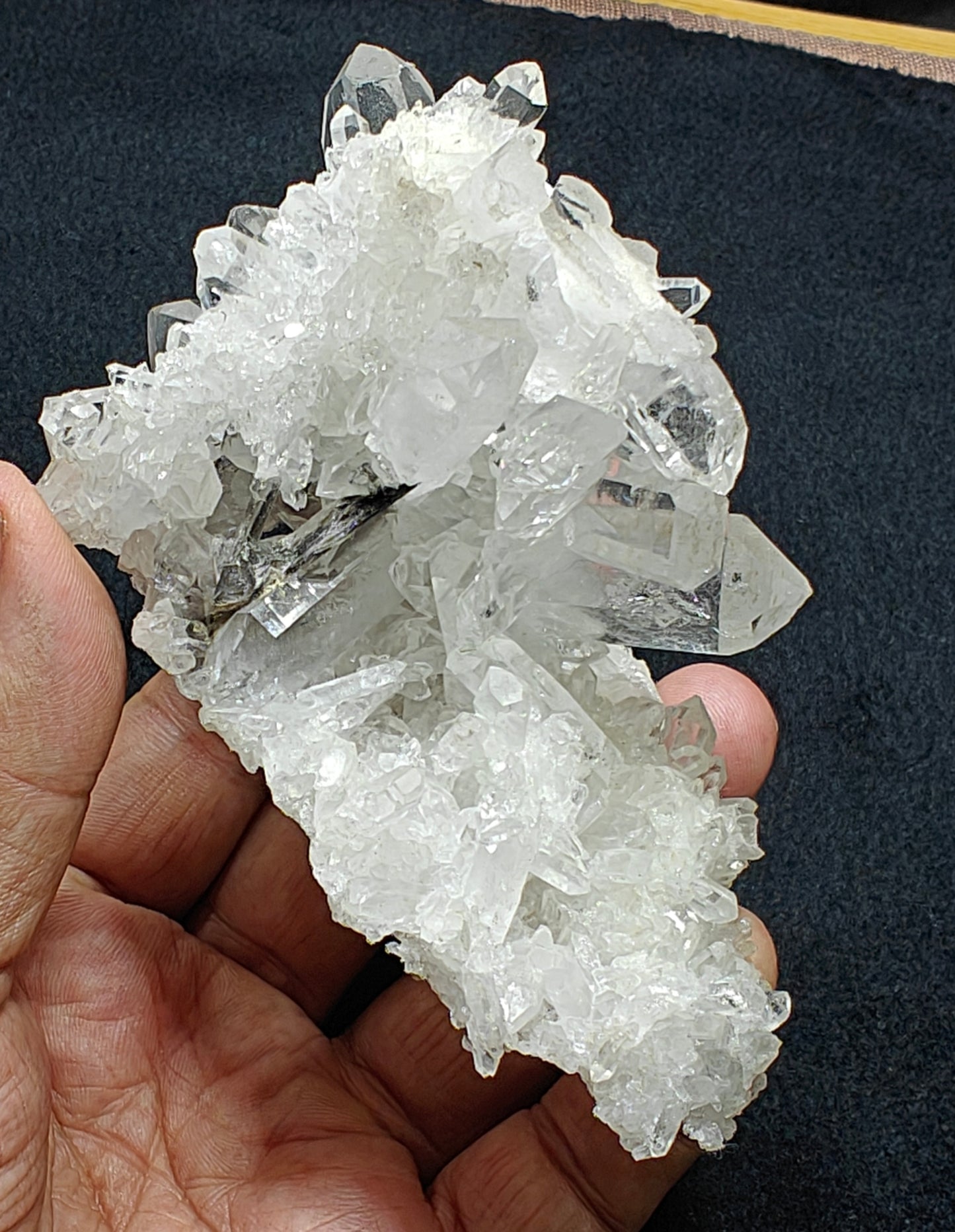 Single beautiful high lusterous Quartz Crystals with brookite on matrix 244 grams