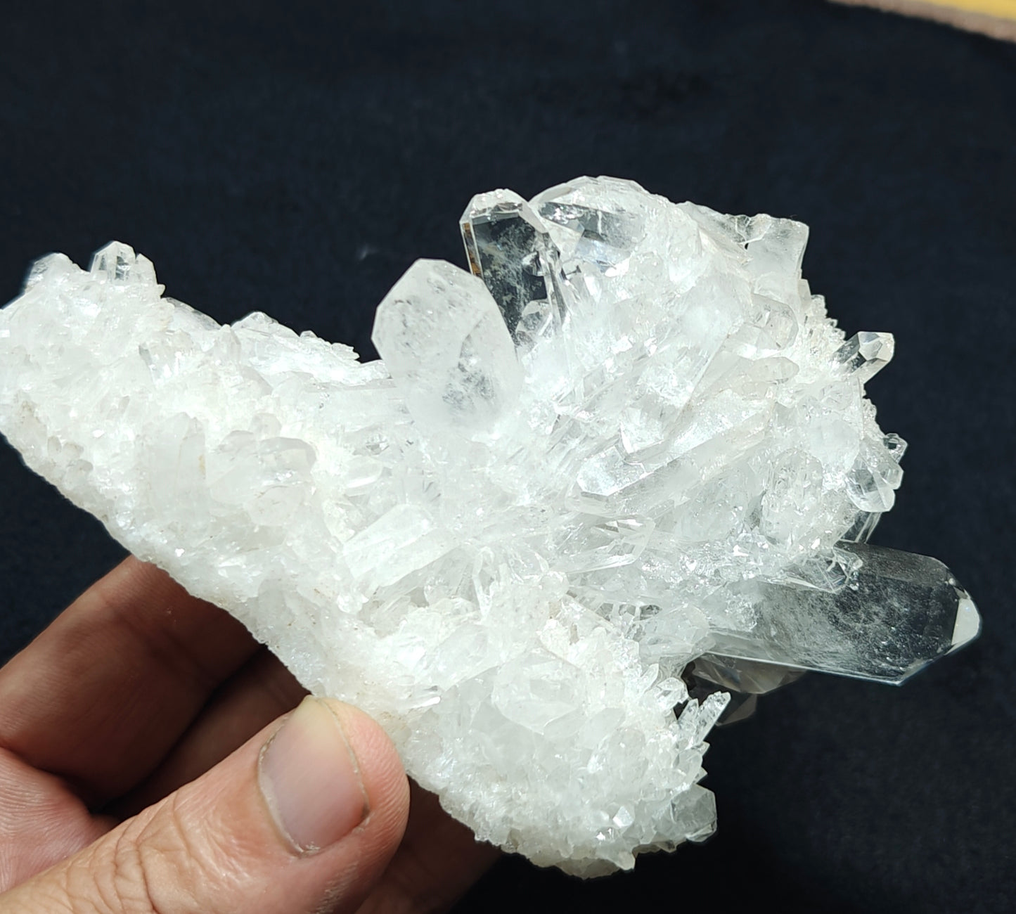 Single beautiful high lusterous Quartz Crystals with brookite on matrix 244 grams