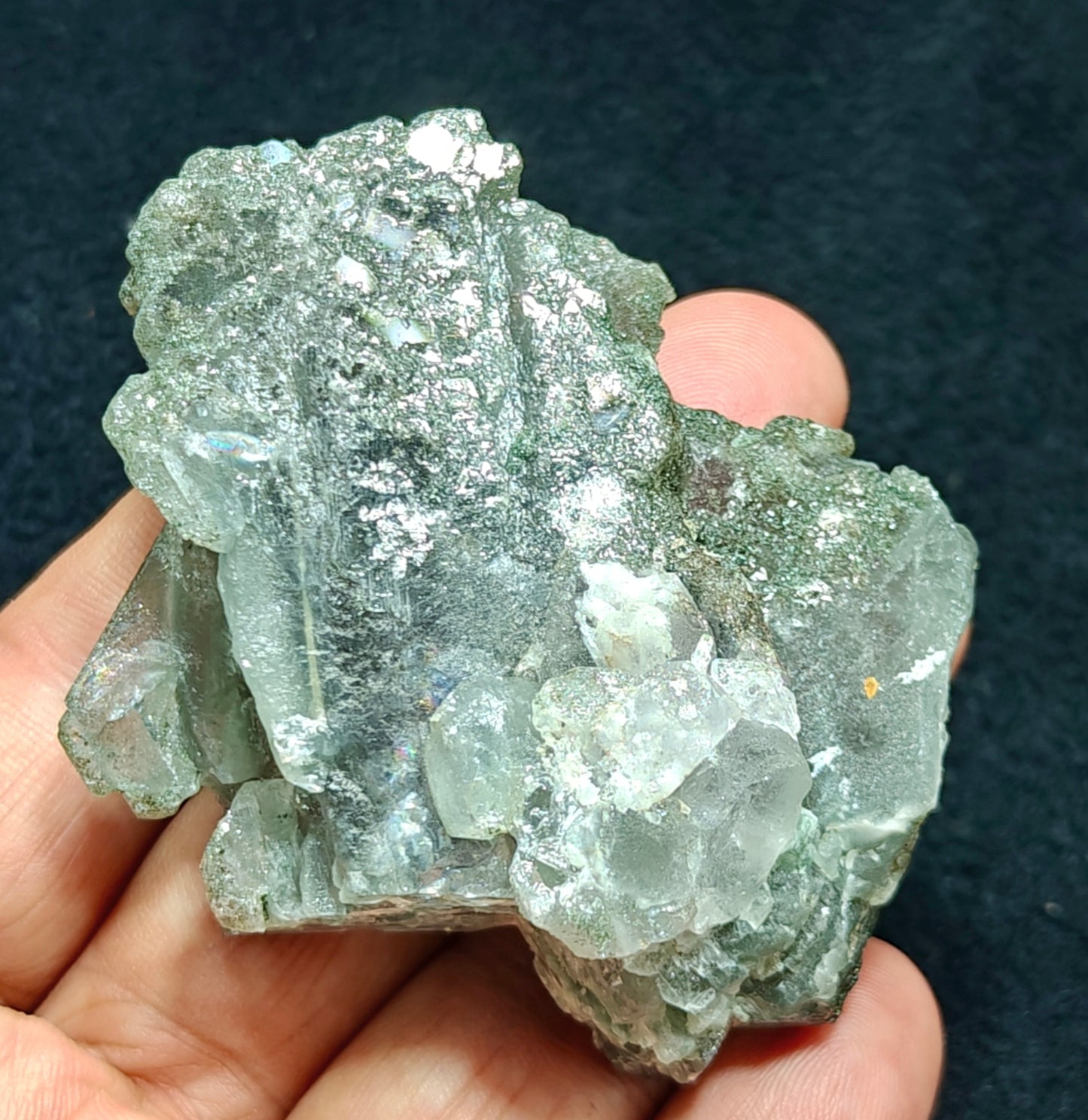 Light Purple Apatite with Green Inclusions of Byss-olite 162 grams