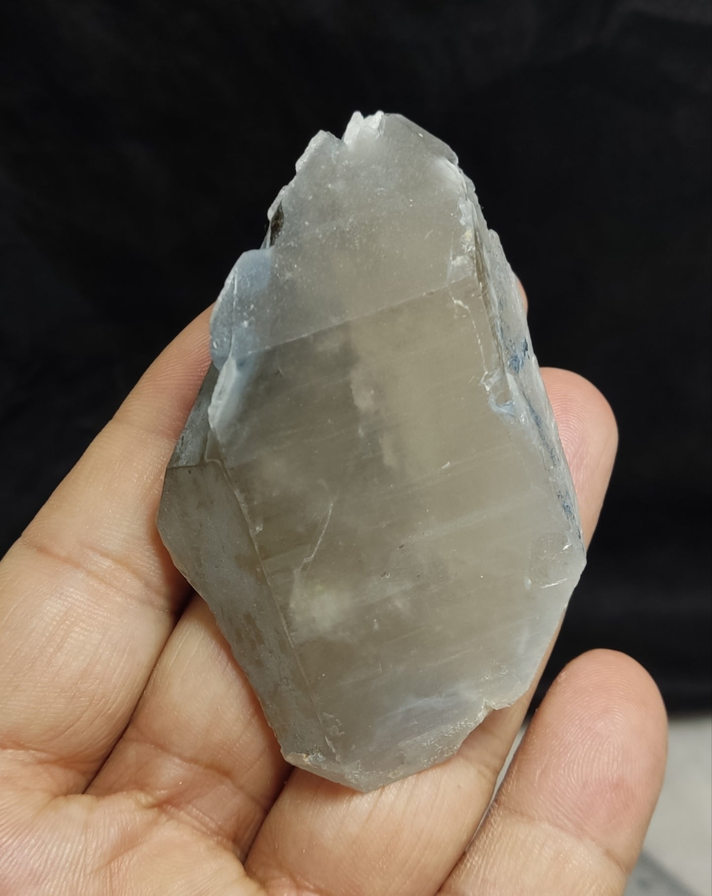 Natural Terminated Indicolite Blue Quartz Smoky Crystal 87 grams