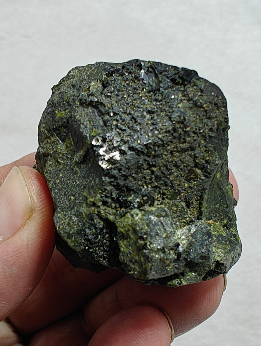 Natural dark green color epidote crystal 124 grams