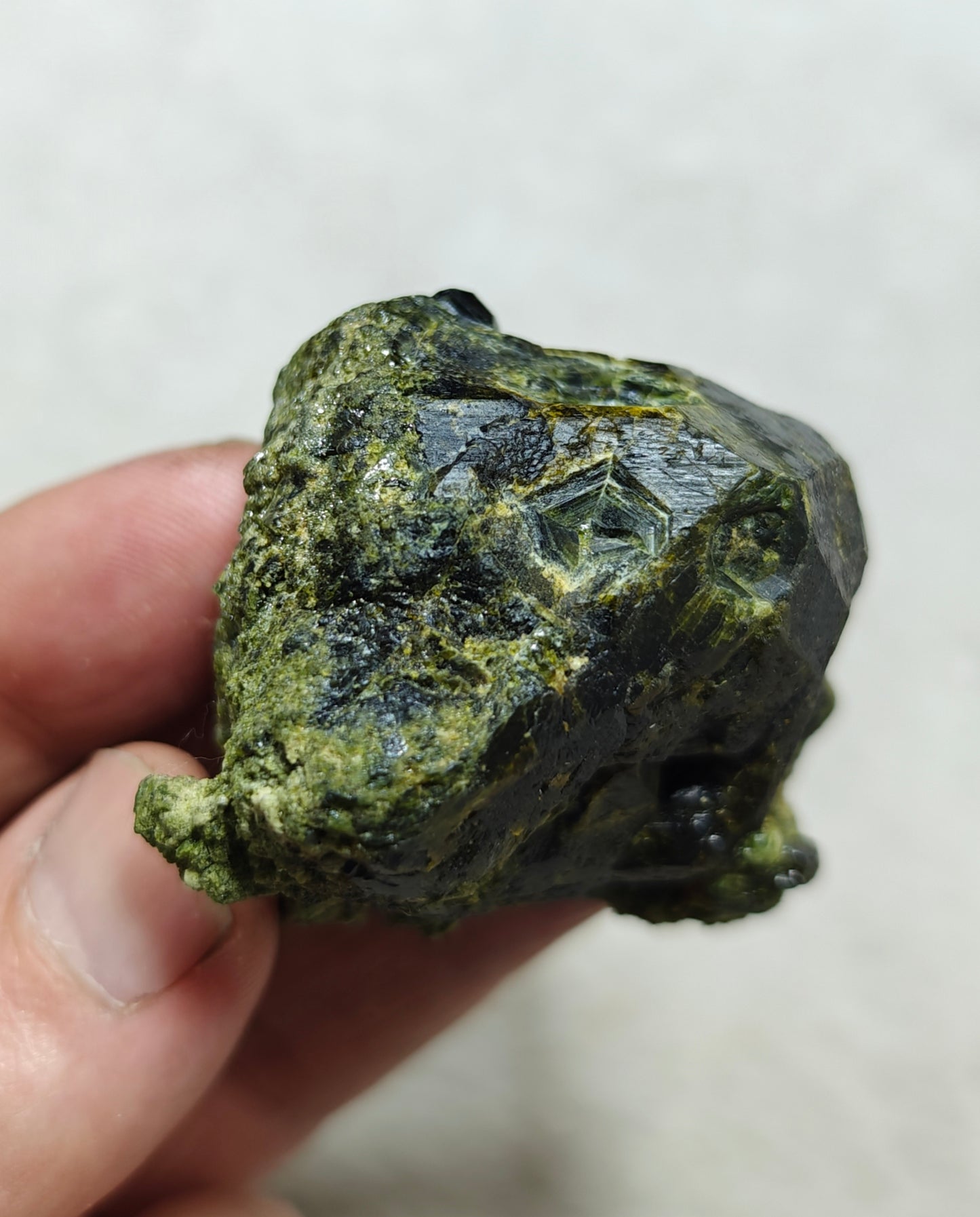 Natural green garnet variety demantoid crystal 142 grams