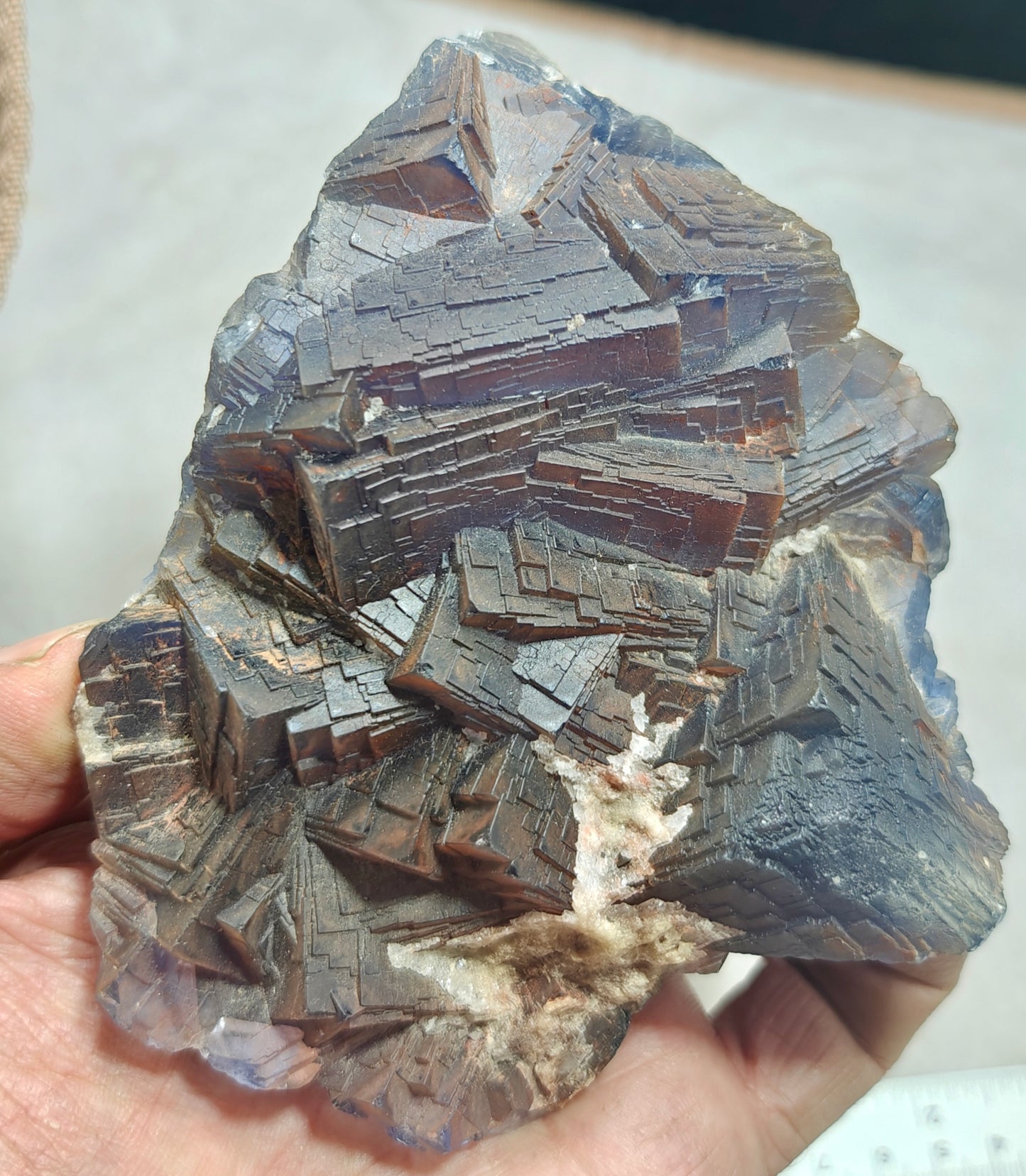 An amazing beautifully terminated  dark Purple Fluorite specimen 672 grams