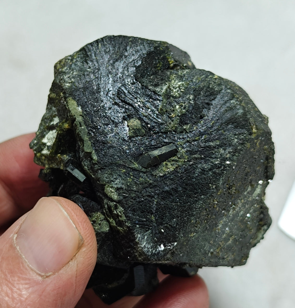 Natural dark green color epidote crystal 246 grams