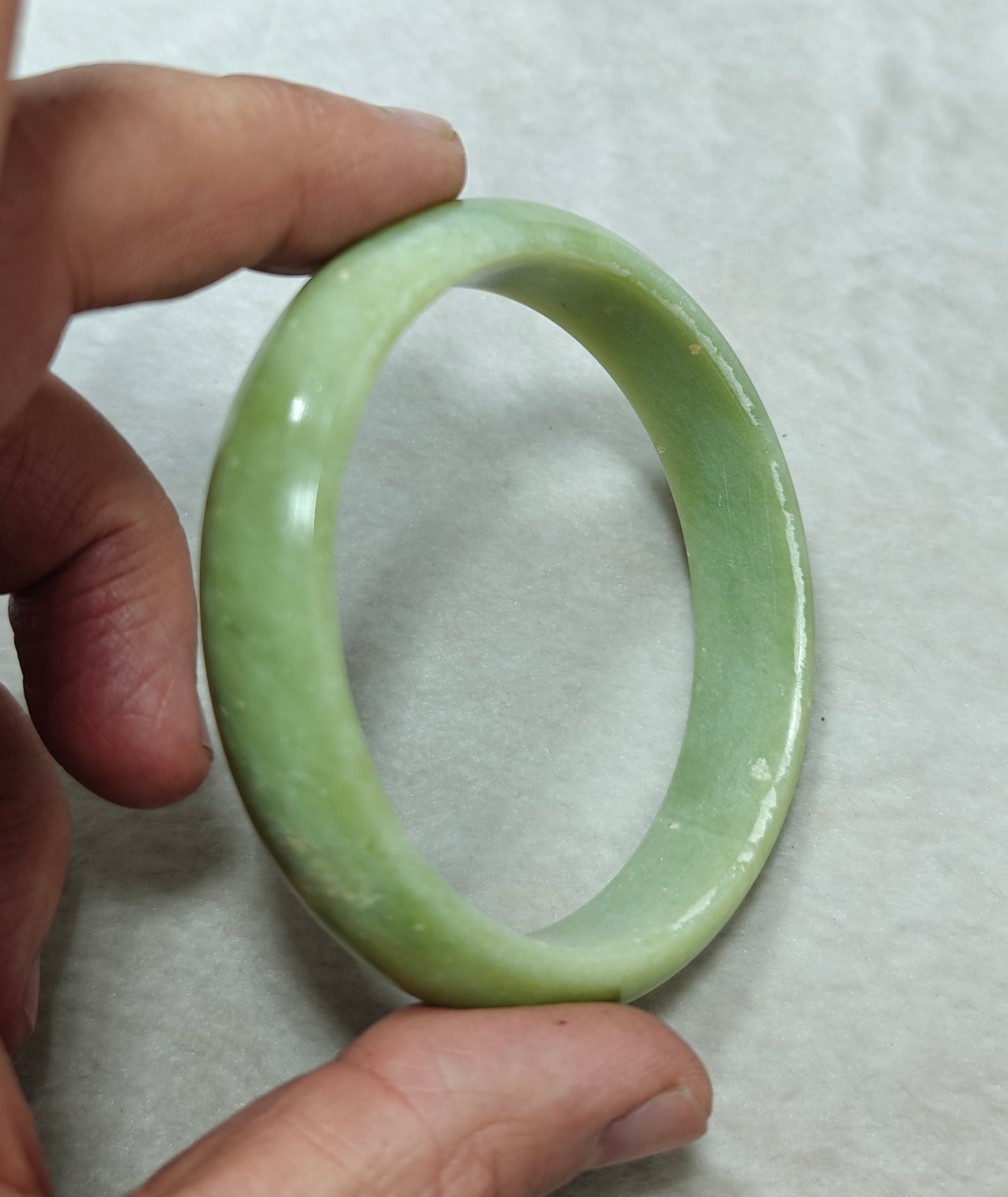 65 mm Size natural serpentine Bangle olive green color