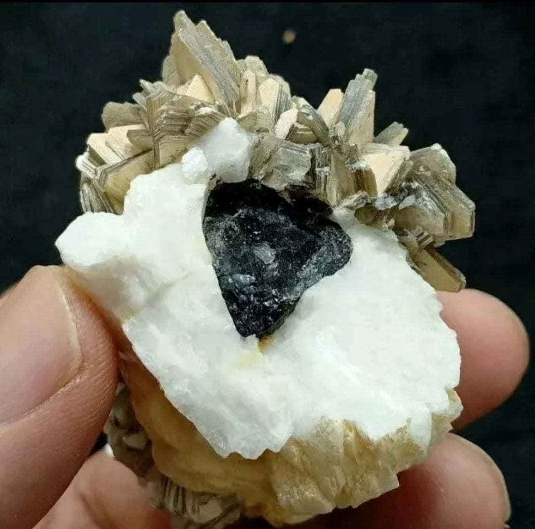 Natural specimen of combination of Albite, Schorl, and Muscovite 137 grams
