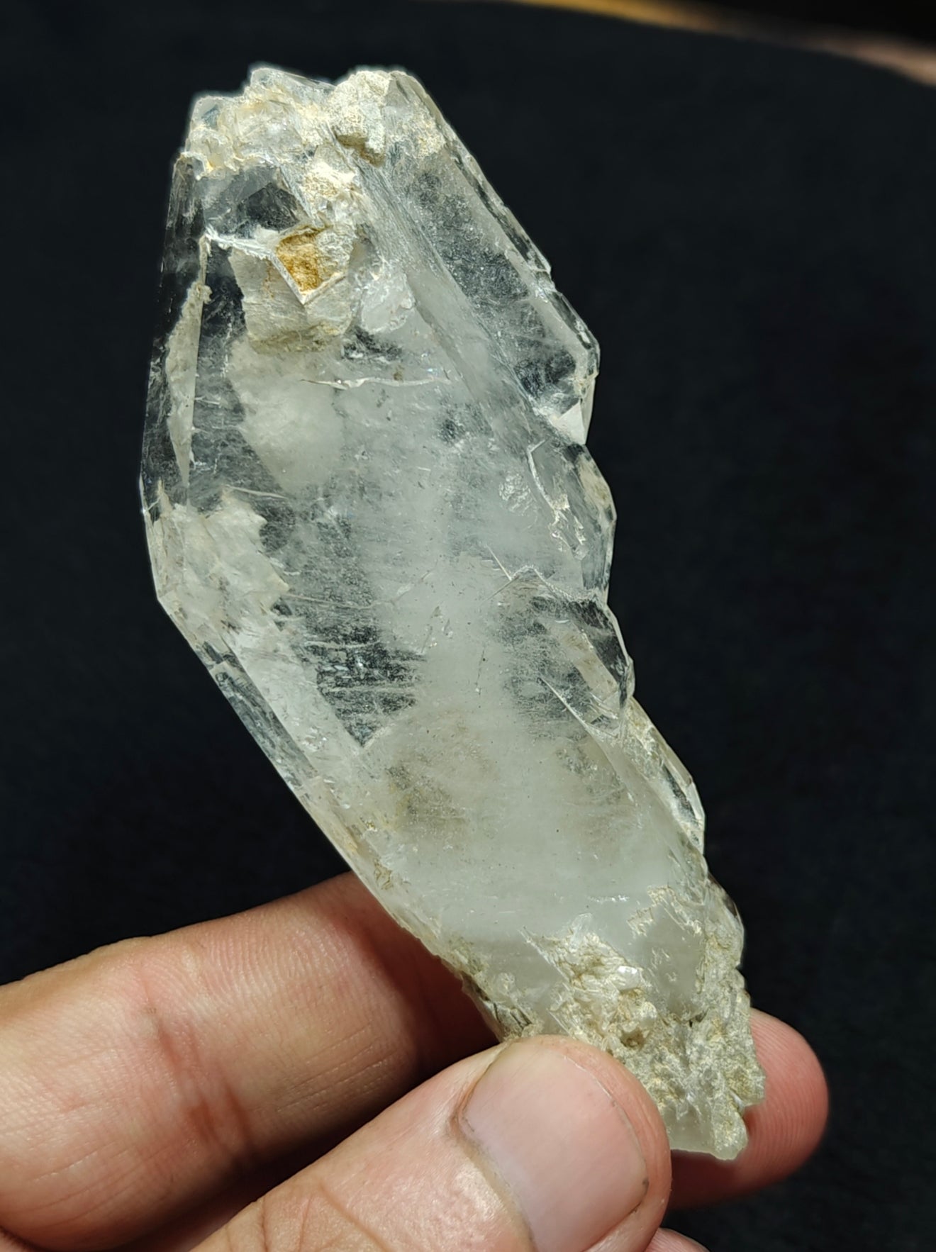 Single beautiful terminated Faden Quartz crystal specimen 79 grams