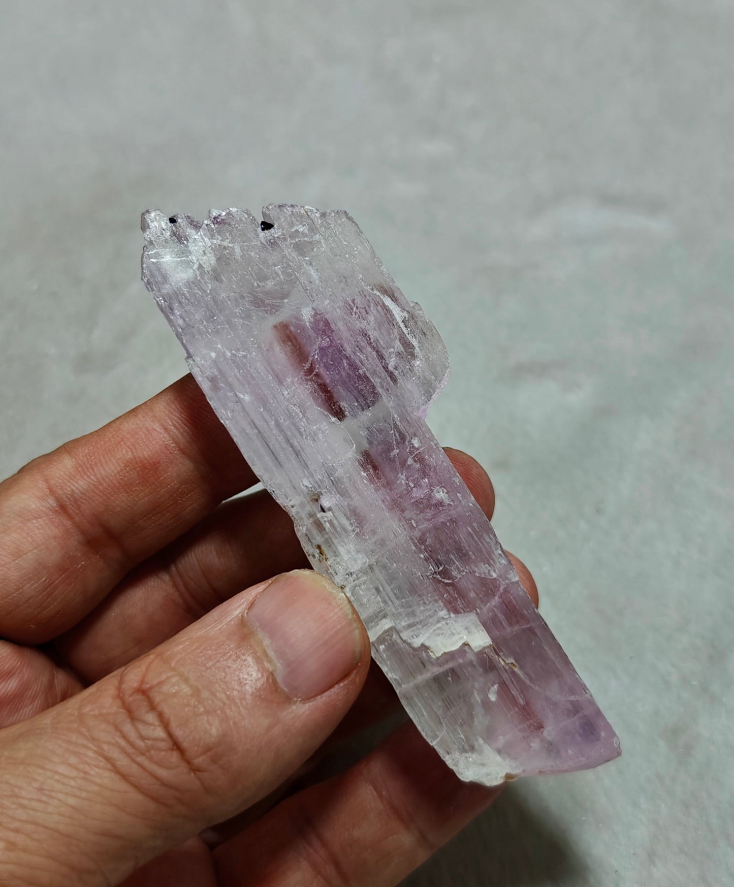 Spodumene variety kunzite crystal 63 grams