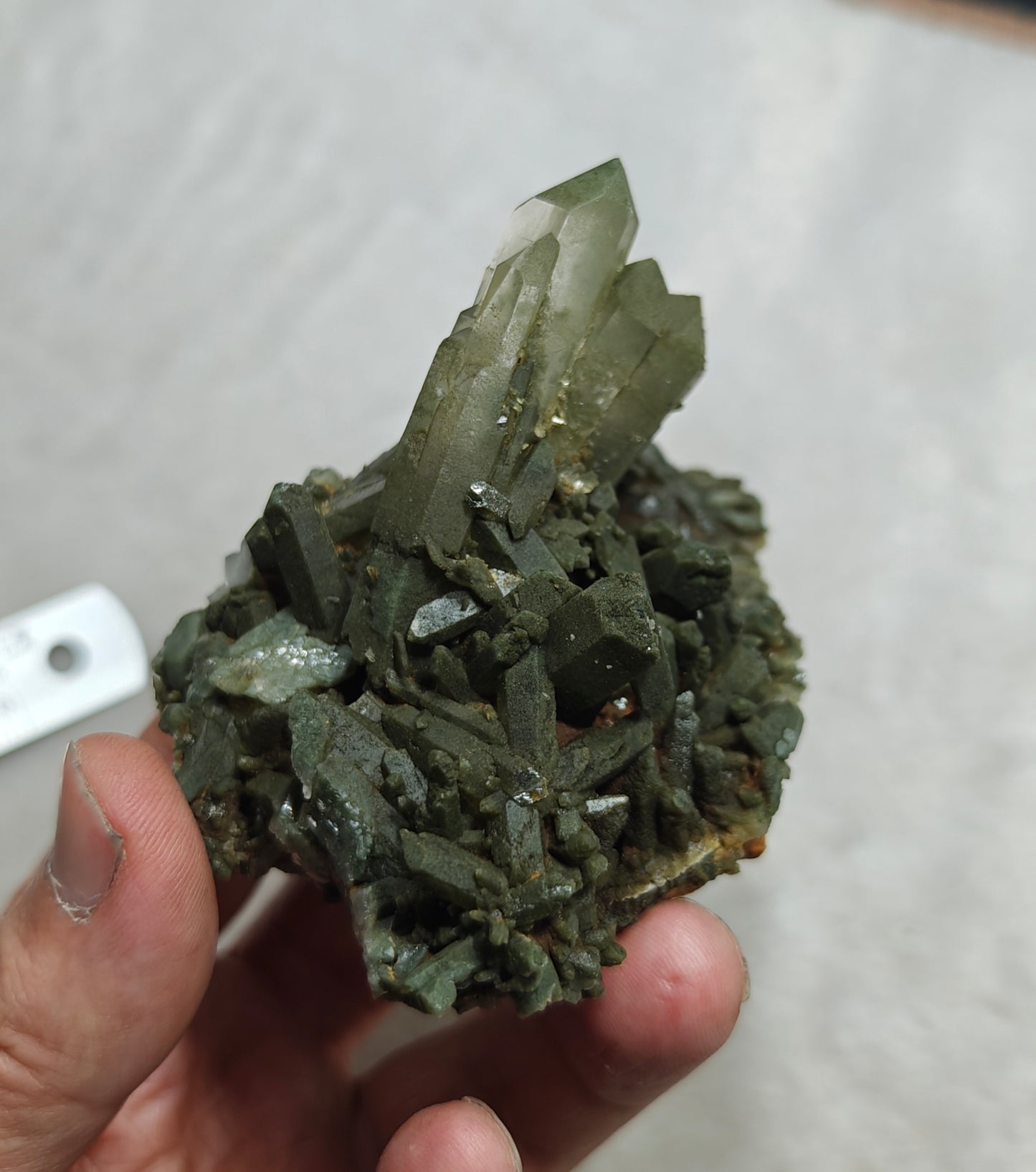 Natural chlorite quartz cluster 200 grams