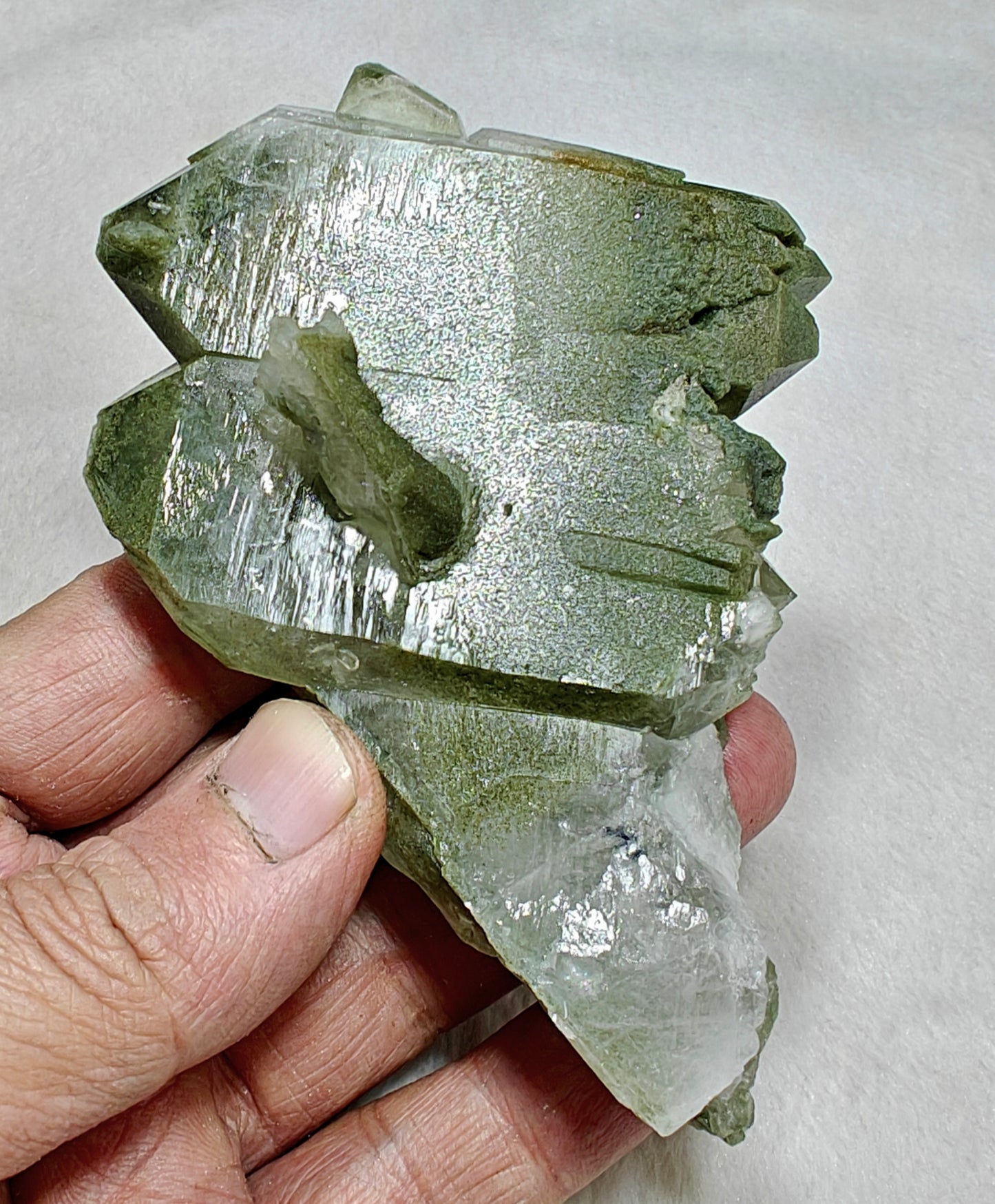 Chlorite Quartz crystals cluster 218 grams