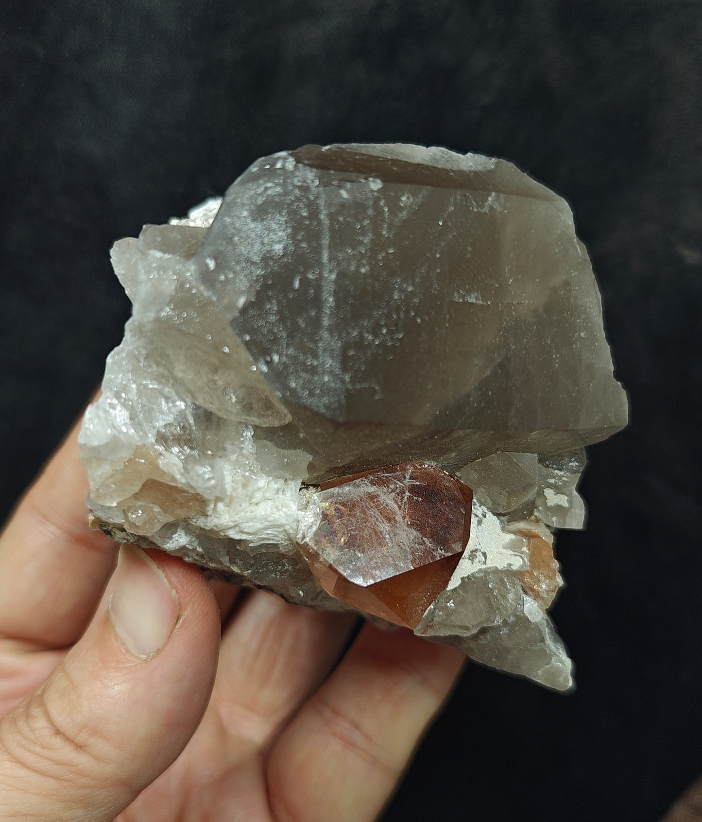 Peach color Topaz crystal on matrix 400 grams