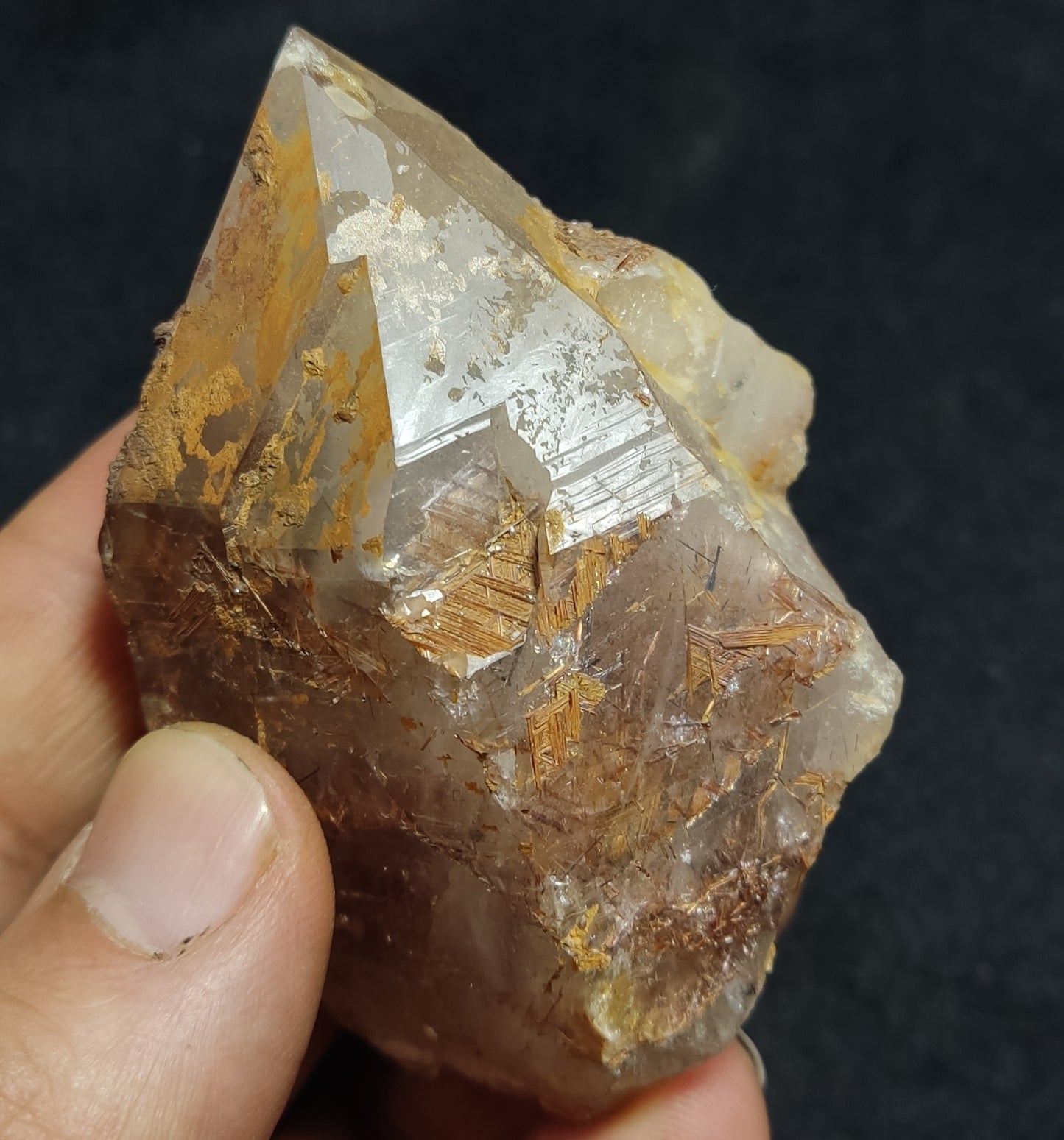 Natural Quartz Crystal with Rutiles Specimen 132 grams