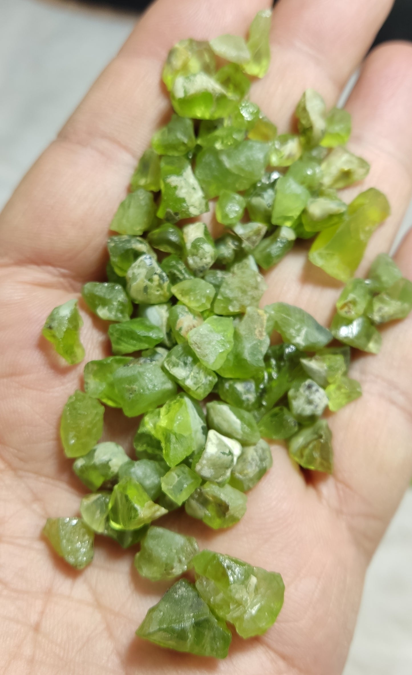 Natural rough peridot 100 grams