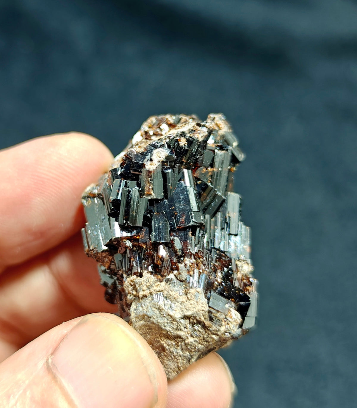 Natural usterous crystal specimen of dark brown Vesuvianite 32.5 grams