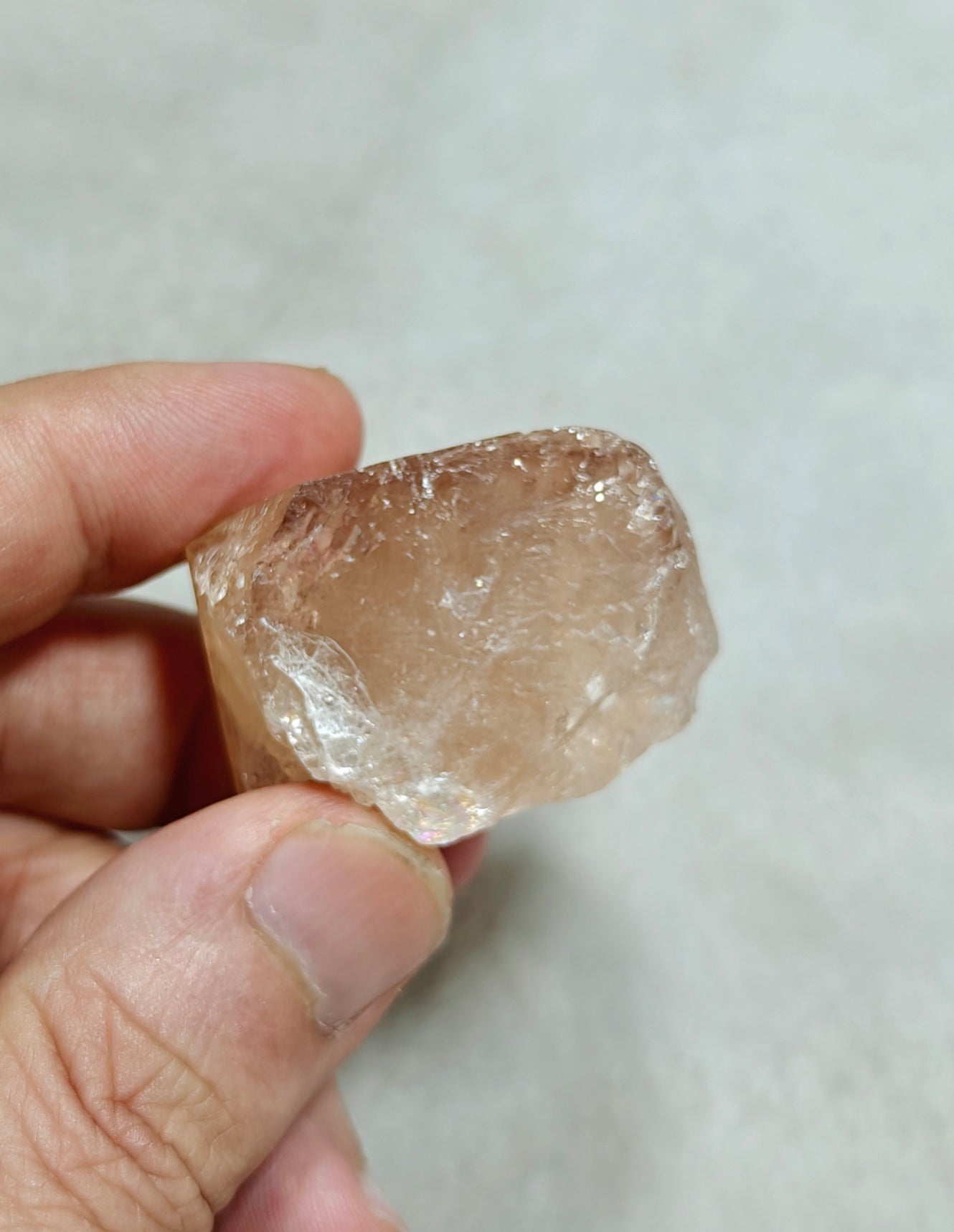 Peach color topaz crystal 86 grams
