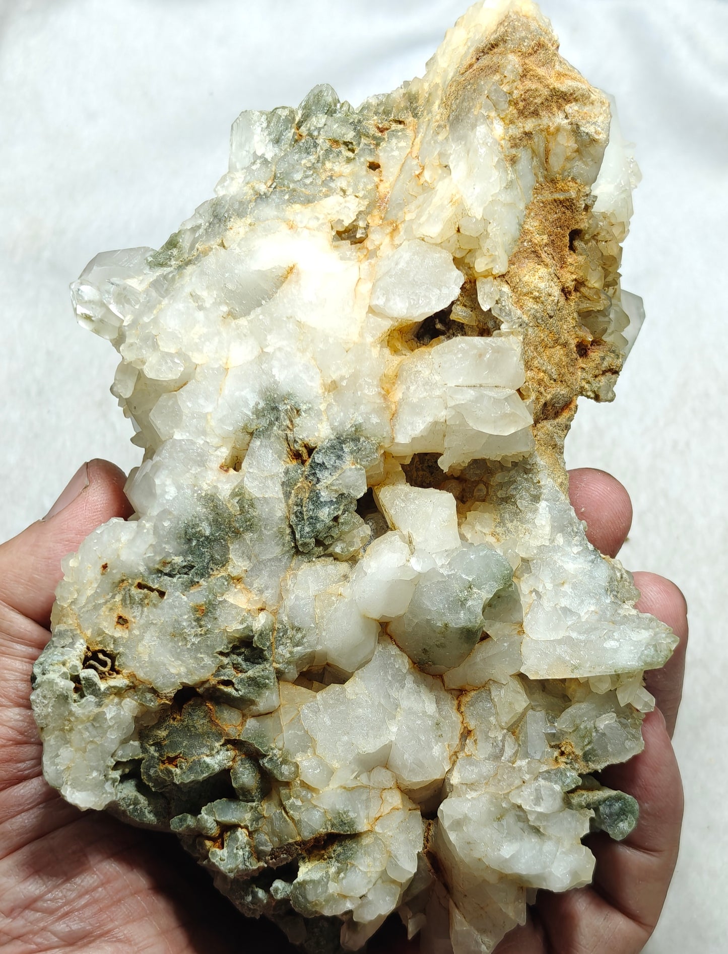 Natural terminated Chlorite Quartz crystals cluster 839 grams