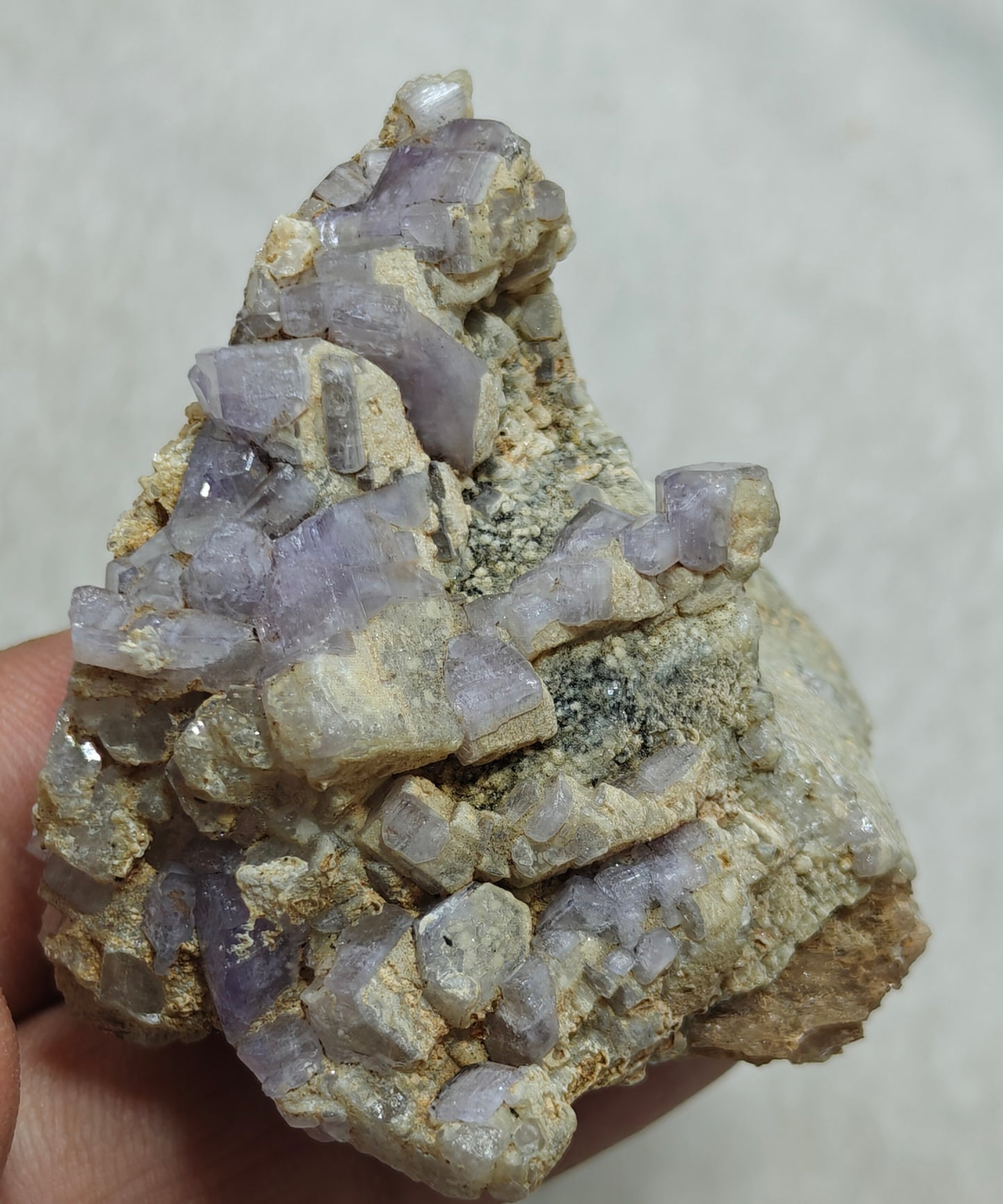 An amazing specimen of purple Apatite crystals on matrix 57 grams