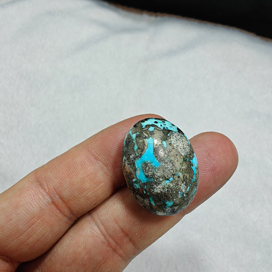 Single amazing natural turquoise cabochon with Pyrite 15 grams