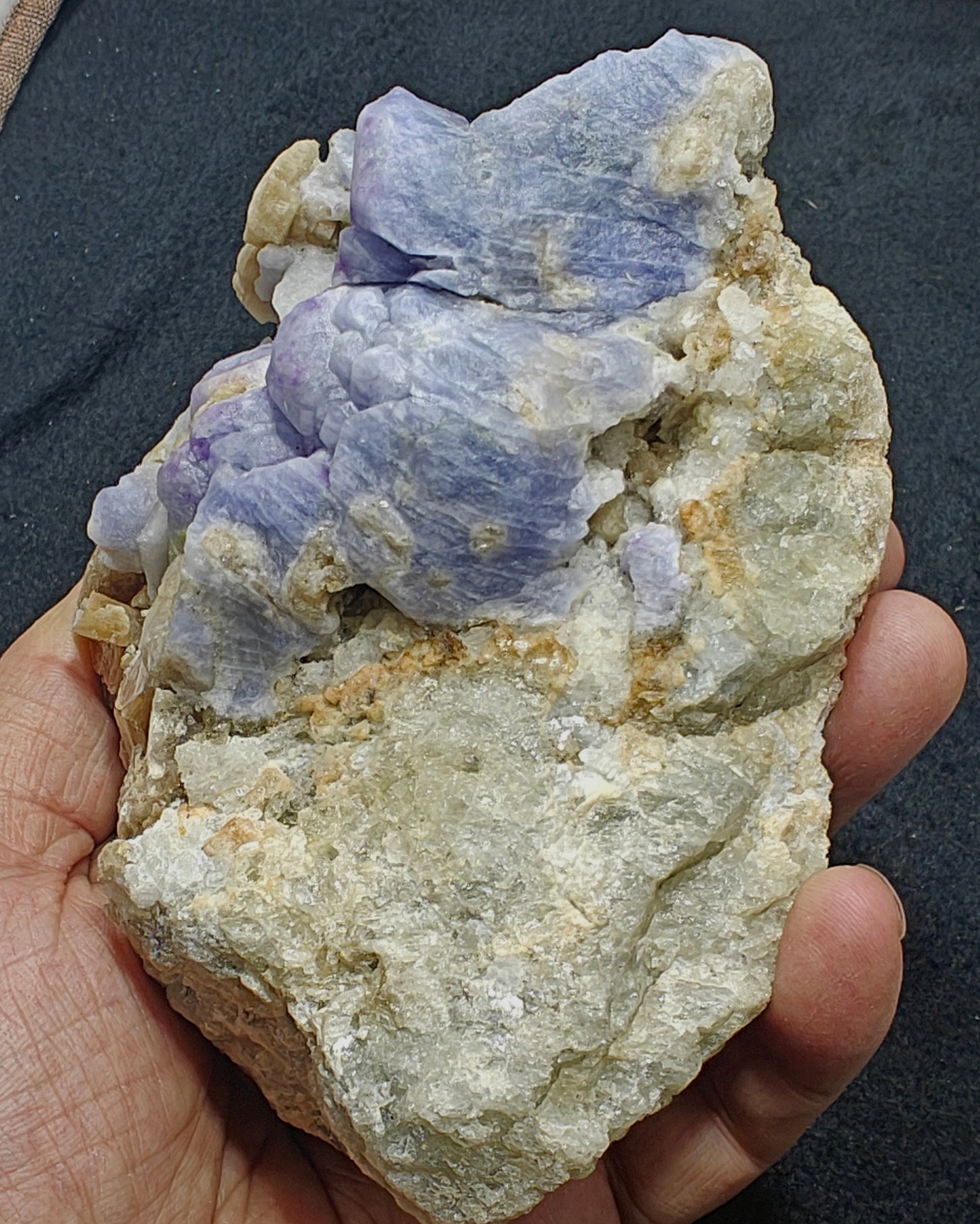 Natural hackmanite specimen on matrix 730 grams