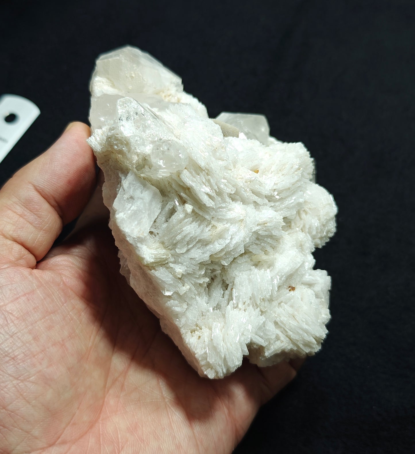 Amazing specimen of albit, quartz, mica and tiny rare microlites on matrix 610 grams
