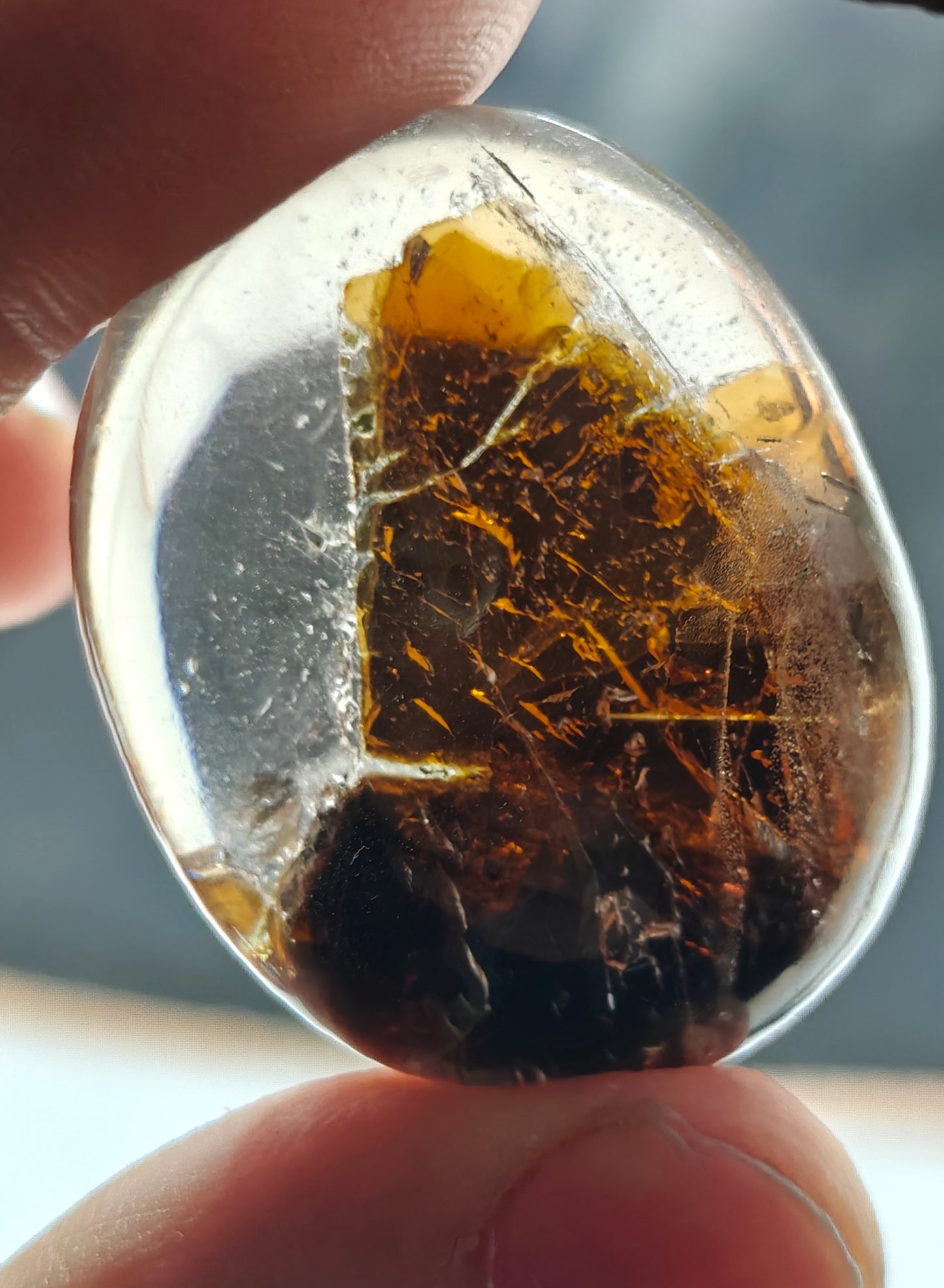 Mica included Quartz cabochon 136 carats