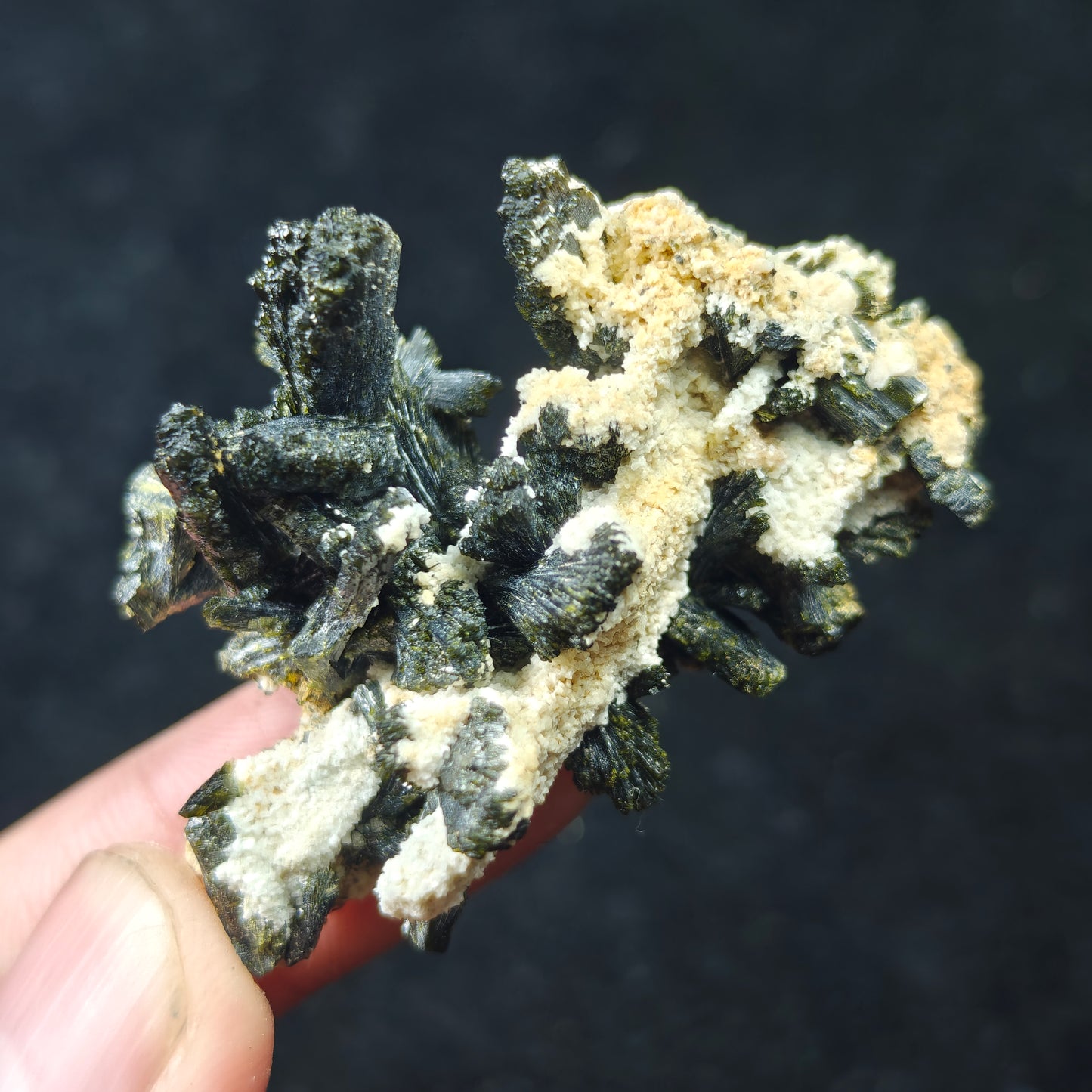 Natural epidote cluster on matrix 24 grams