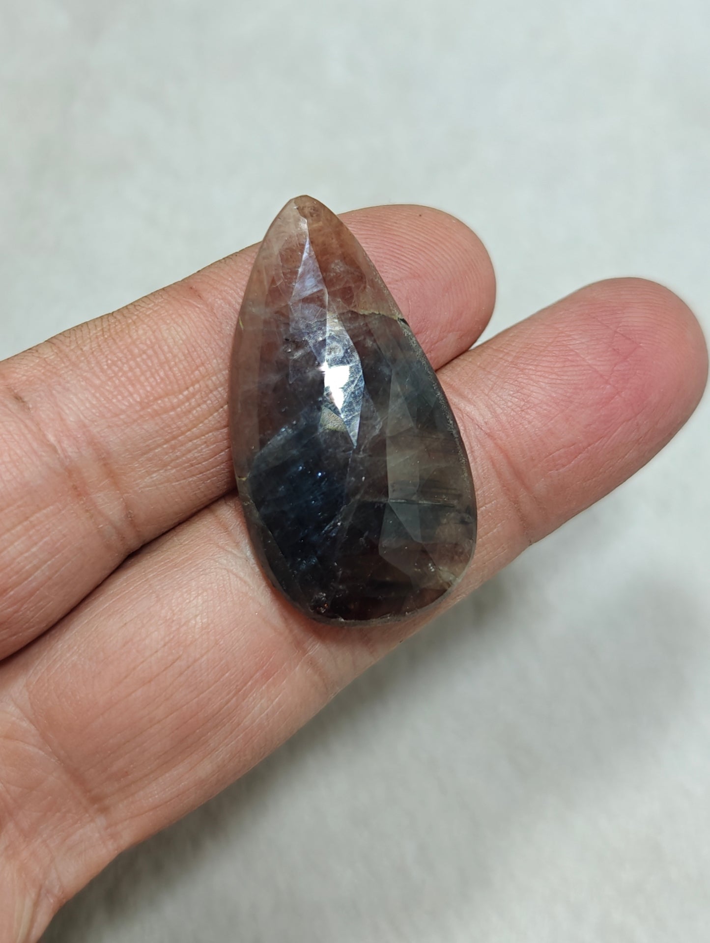 Rose cut sapphire with flat bottom 53 carats