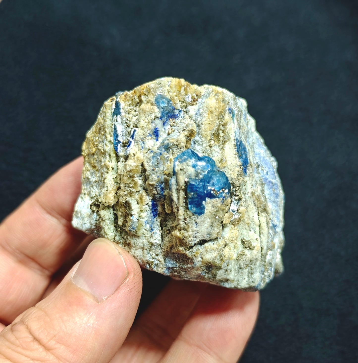 Afghanite Fluorescent in matrix with some pyrite 190 grams