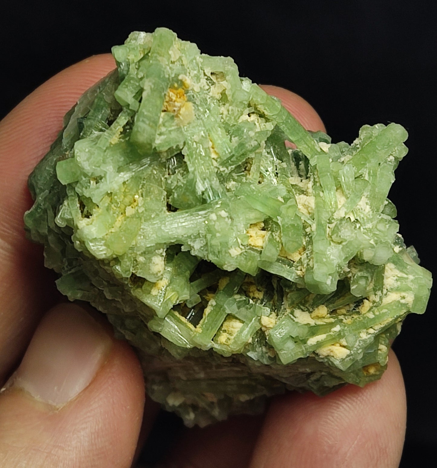 Natural green tourmaline cluster 57 grams