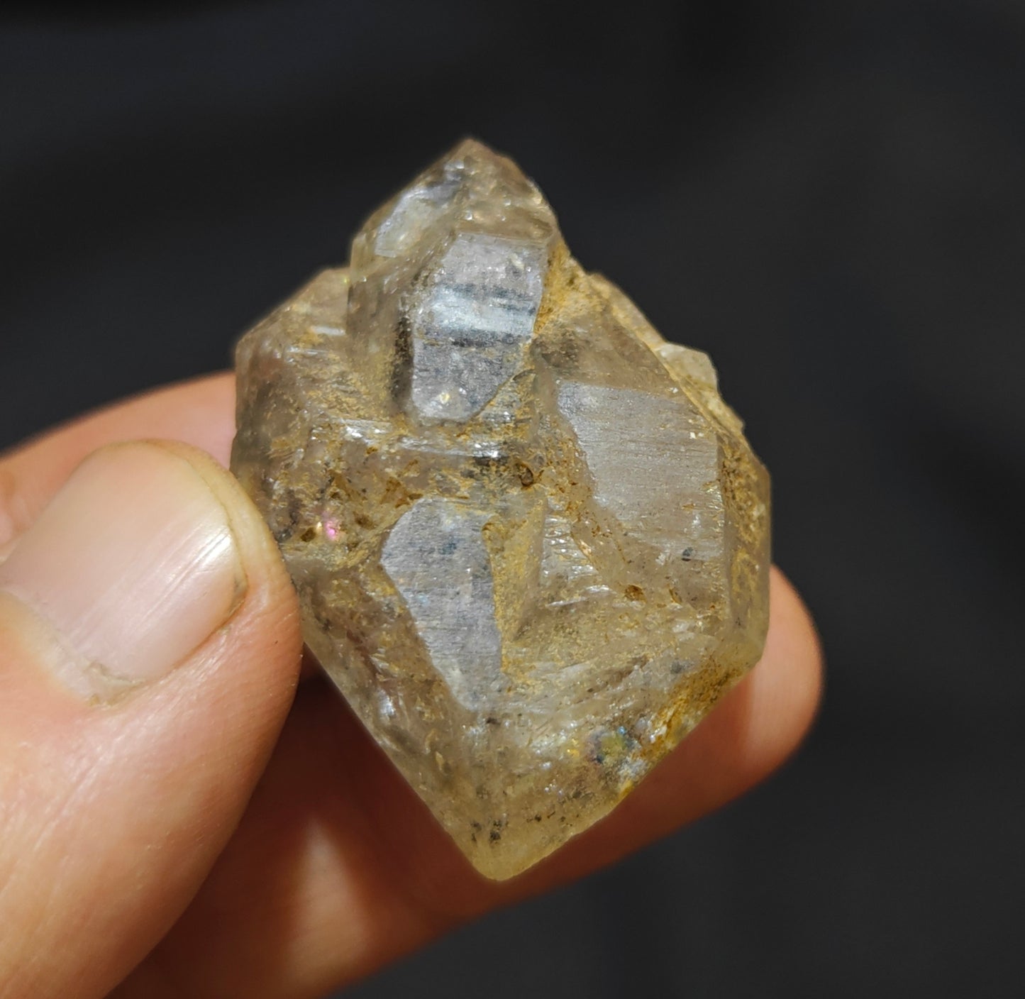 Natural Aesthetic Fenster Like Terminated Quartz Crystal with Black Inclusions 4.5x2.8x1.5cm