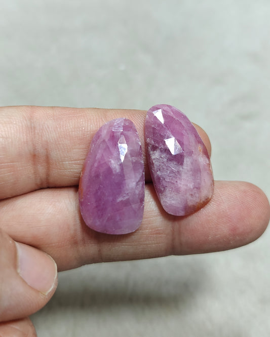 Amazing beautiful pair of rose cut sapphire 51 carats